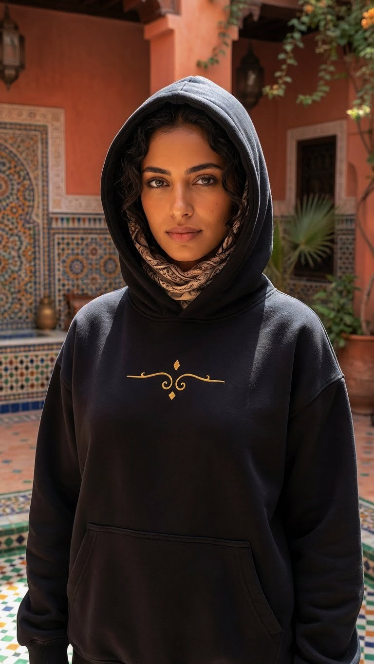 Khaitna Lion Hoodie - Black & Gold